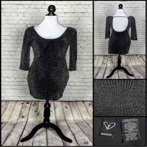 Windsor - Black Glitter Geometric Cocktail Dress 💘